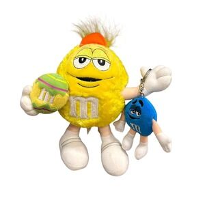 Y2K M&M Yellow Easter Stuffed Plush Toy Chick Egg Keychain Bonus